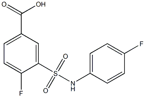 4-fluoro-3-[(4-fluorophenyl)sulfamoyl]benzoic acid 结构式