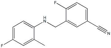 4-fluoro-3-{[(4-fluoro-2-methylphenyl)amino]methyl}benzonitrile 结构式