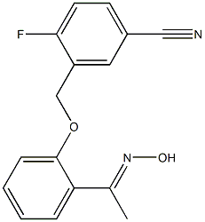 4-fluoro-3-{2-[1-(hydroxyimino)ethyl]phenoxymethyl}benzonitrile 结构式