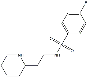 4-fluoro-N-(2-piperidin-2-ylethyl)benzenesulfonamide 结构式