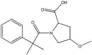 4-methoxy-1-(2-methyl-2-phenylpropanoyl)pyrrolidine-2-carboxylic acid 结构式
