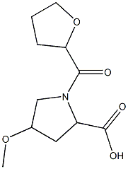 4-methoxy-1-(tetrahydrofuran-2-ylcarbonyl)pyrrolidine-2-carboxylic acid 结构式