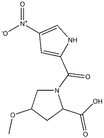 4-methoxy-1-[(4-nitro-1H-pyrrol-2-yl)carbonyl]pyrrolidine-2-carboxylic acid 结构式