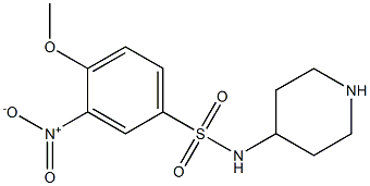 4-methoxy-3-nitro-N-(piperidin-4-yl)benzene-1-sulfonamide 结构式