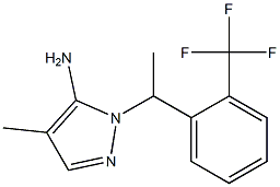 4-methyl-1-{1-[2-(trifluoromethyl)phenyl]ethyl}-1H-pyrazol-5-amine 结构式