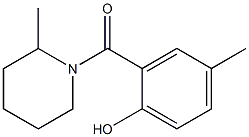 4-methyl-2-[(2-methylpiperidin-1-yl)carbonyl]phenol 结构式