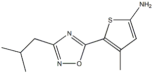 4-methyl-5-[3-(2-methylpropyl)-1,2,4-oxadiazol-5-yl]thiophen-2-amine 结构式