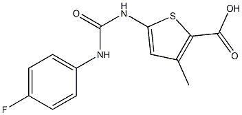 5-({[(4-fluorophenyl)amino]carbonyl}amino)-3-methylthiophene-2-carboxylic acid 结构式