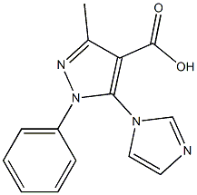 5-(1H-imidazol-1-yl)-3-methyl-1-phenyl-1H-pyrazole-4-carboxylic acid 结构式