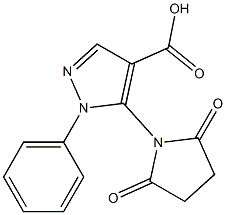 5-(2,5-dioxopyrrolidin-1-yl)-1-phenyl-1H-pyrazole-4-carboxylic acid 结构式