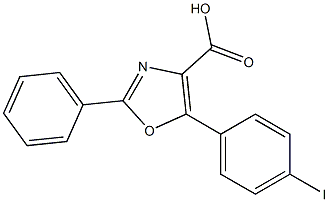 5-(4-iodophenyl)-2-phenyl-1,3-oxazole-4-carboxylic acid 结构式