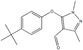 5-(4-tert-butylphenoxy)-1,3-dimethyl-1H-pyrazole-4-carbaldehyde 结构式