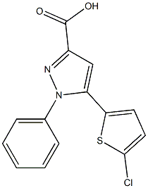 5-(5-chlorothiophen-2-yl)-1-phenyl-1H-pyrazole-3-carboxylic acid 结构式