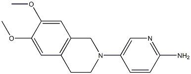 5-(6,7-dimethoxy-1,2,3,4-tetrahydroisoquinolin-2-yl)pyridin-2-amine 结构式