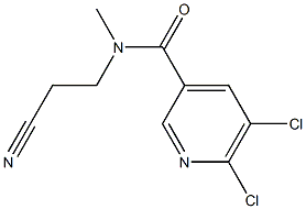 5,6-dichloro-N-(2-cyanoethyl)-N-methylpyridine-3-carboxamide 结构式