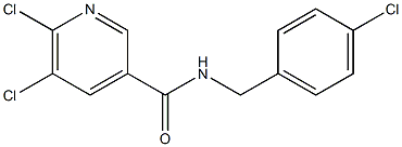 5,6-dichloro-N-[(4-chlorophenyl)methyl]pyridine-3-carboxamide 结构式