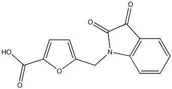 5-[(2,3-dioxo-2,3-dihydro-1H-indol-1-yl)methyl]-2-furoic acid 结构式