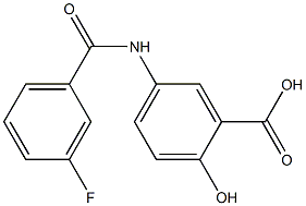 5-[(3-fluorobenzoyl)amino]-2-hydroxybenzoic acid 结构式