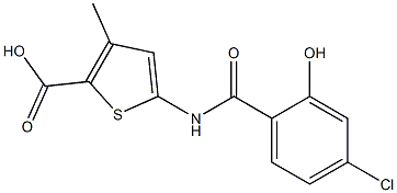 5-[(4-chloro-2-hydroxybenzene)amido]-3-methylthiophene-2-carboxylic acid 结构式
