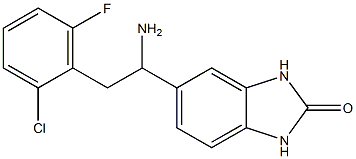 5-[1-amino-2-(2-chloro-6-fluorophenyl)ethyl]-2,3-dihydro-1H-1,3-benzodiazol-2-one 结构式