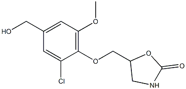 5-[2-chloro-4-(hydroxymethyl)-6-methoxyphenoxymethyl]-1,3-oxazolidin-2-one 结构式