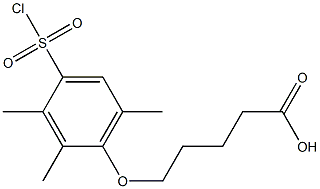 5-[4-(chlorosulfonyl)-2,3,6-trimethylphenoxy]pentanoic acid 结构式