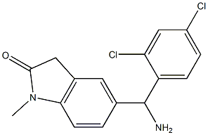 5-[amino(2,4-dichlorophenyl)methyl]-1-methyl-2,3-dihydro-1H-indol-2-one 结构式