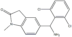 5-[amino(2,6-dichlorophenyl)methyl]-1-methyl-2,3-dihydro-1H-indol-2-one 结构式