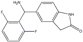 5-[amino(2,6-difluorophenyl)methyl]-2,3-dihydro-1H-indol-2-one 结构式