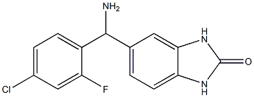 5-[amino(4-chloro-2-fluorophenyl)methyl]-2,3-dihydro-1H-1,3-benzodiazol-2-one 结构式