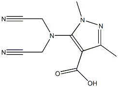 5-[bis(cyanomethyl)amino]-1,3-dimethyl-1H-pyrazole-4-carboxylic acid 结构式