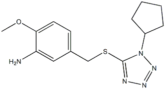 5-{[(1-cyclopentyl-1H-1,2,3,4-tetrazol-5-yl)sulfanyl]methyl}-2-methoxyaniline 结构式