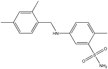 5-{[(2,4-dimethylphenyl)methyl]amino}-2-methylbenzene-1-sulfonamide 结构式