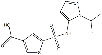 5-{[1-(propan-2-yl)-1H-pyrazol-5-yl]sulfamoyl}thiophene-3-carboxylic acid 结构式