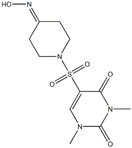 5-{[4-(hydroxyimino)piperidine-1-]sulfonyl}-1,3-dimethyl-1,2,3,4-tetrahydropyrimidine-2,4-dione 结构式