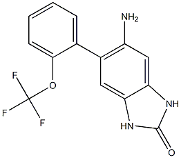 5-amino-6-[2-(trifluoromethoxy)phenyl]-1,3-dihydro-2H-benzimidazol-2-one 结构式