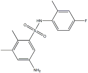 5-amino-N-(4-fluoro-2-methylphenyl)-2,3-dimethylbenzene-1-sulfonamide 结构式