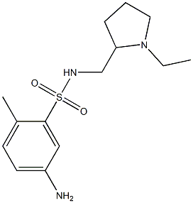 5-amino-N-[(1-ethylpyrrolidin-2-yl)methyl]-2-methylbenzene-1-sulfonamide 结构式