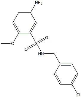 5-amino-N-[(4-chlorophenyl)methyl]-2-methoxybenzene-1-sulfonamide 结构式