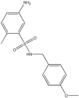 5-amino-N-[(4-methoxyphenyl)methyl]-2-methylbenzene-1-sulfonamide 结构式