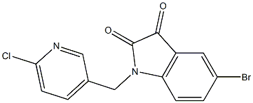 5-bromo-1-[(6-chloropyridin-3-yl)methyl]-2,3-dihydro-1H-indole-2,3-dione 结构式