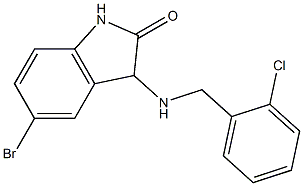 5-bromo-3-{[(2-chlorophenyl)methyl]amino}-2,3-dihydro-1H-indol-2-one 结构式