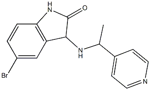 5-bromo-3-{[1-(pyridin-4-yl)ethyl]amino}-2,3-dihydro-1H-indol-2-one 结构式