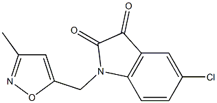 5-chloro-1-[(3-methyl-1,2-oxazol-5-yl)methyl]-2,3-dihydro-1H-indole-2,3-dione 结构式