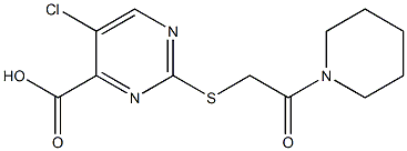 5-chloro-2-[(2-oxo-2-piperidin-1-ylethyl)thio]pyrimidine-4-carboxylic acid 结构式