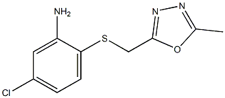 5-chloro-2-{[(5-methyl-1,3,4-oxadiazol-2-yl)methyl]sulfanyl}aniline 结构式