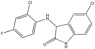 5-chloro-3-[(2-chloro-4-fluorophenyl)amino]-2,3-dihydro-1H-indol-2-one 结构式