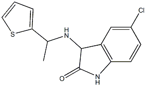 5-chloro-3-{[1-(thiophen-2-yl)ethyl]amino}-2,3-dihydro-1H-indol-2-one 结构式