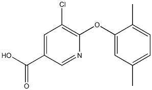 5-chloro-6-(2,5-dimethylphenoxy)pyridine-3-carboxylic acid 结构式