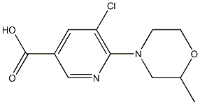 5-chloro-6-(2-methylmorpholin-4-yl)pyridine-3-carboxylic acid 结构式